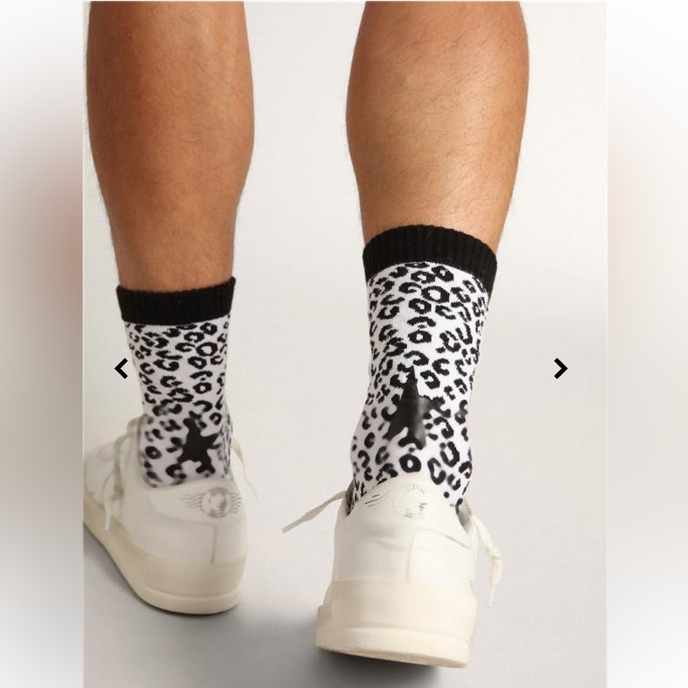 Golden Goose Leopard print Socks black/white S - Picture 7 of 12